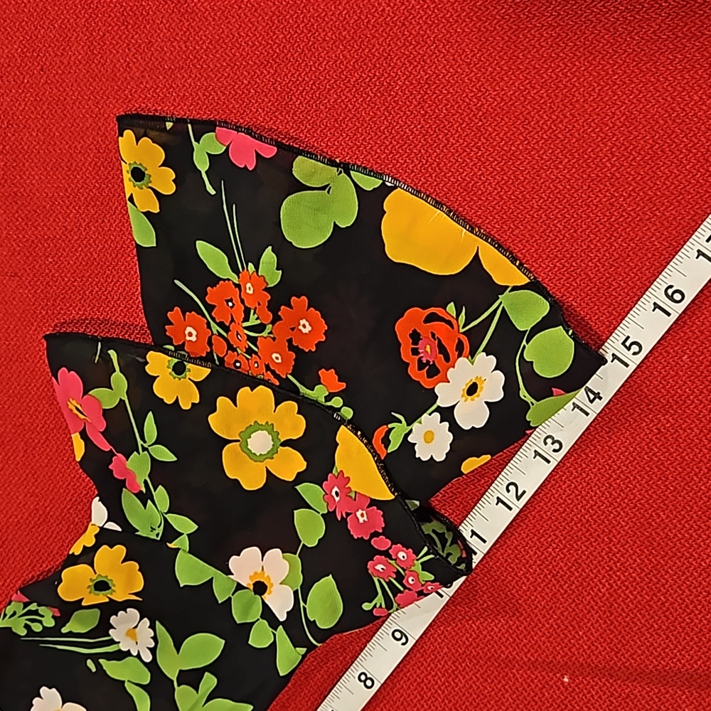 Twisted wunder floral print ruffled midi dress sz 6 tiered bell sleeves vibrant - Picture 6 of 12